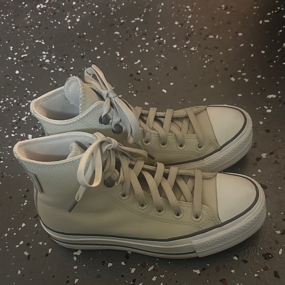 High-Top Converse Sneakers in Tan
